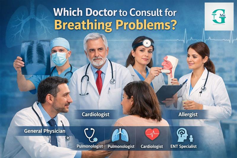 Which doctor to consult for breathing problems